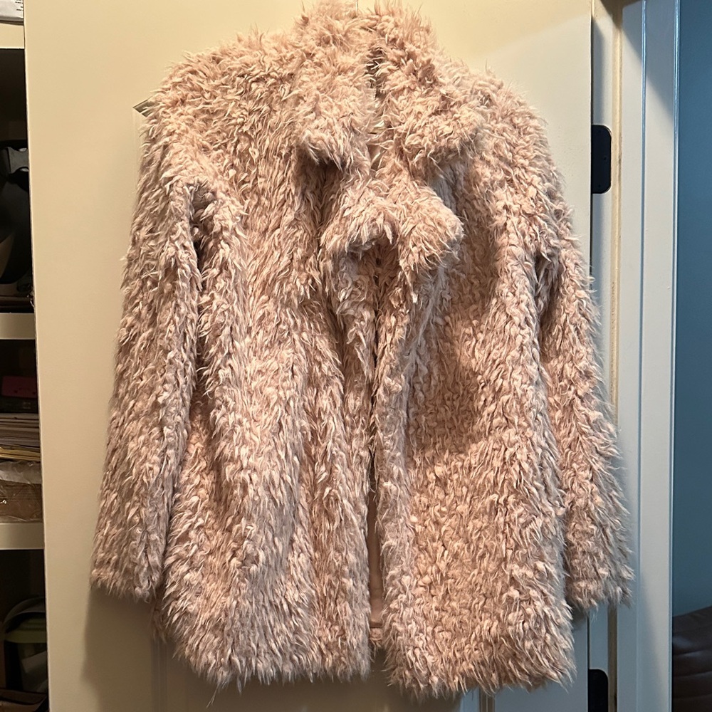 Women's Faux Fur Jacket in Tan